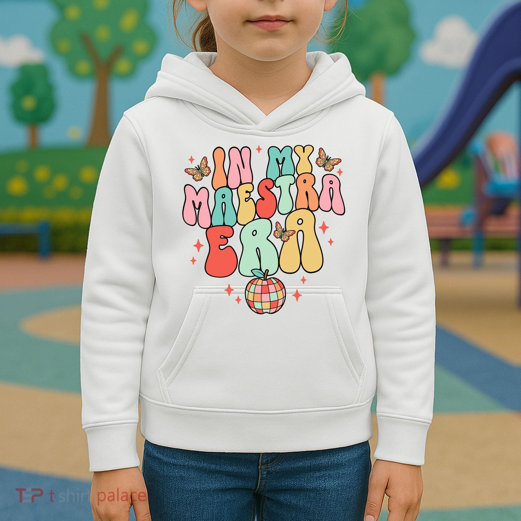 In My Maestra Era Spanish Teacher Back To School Kids Hoodie