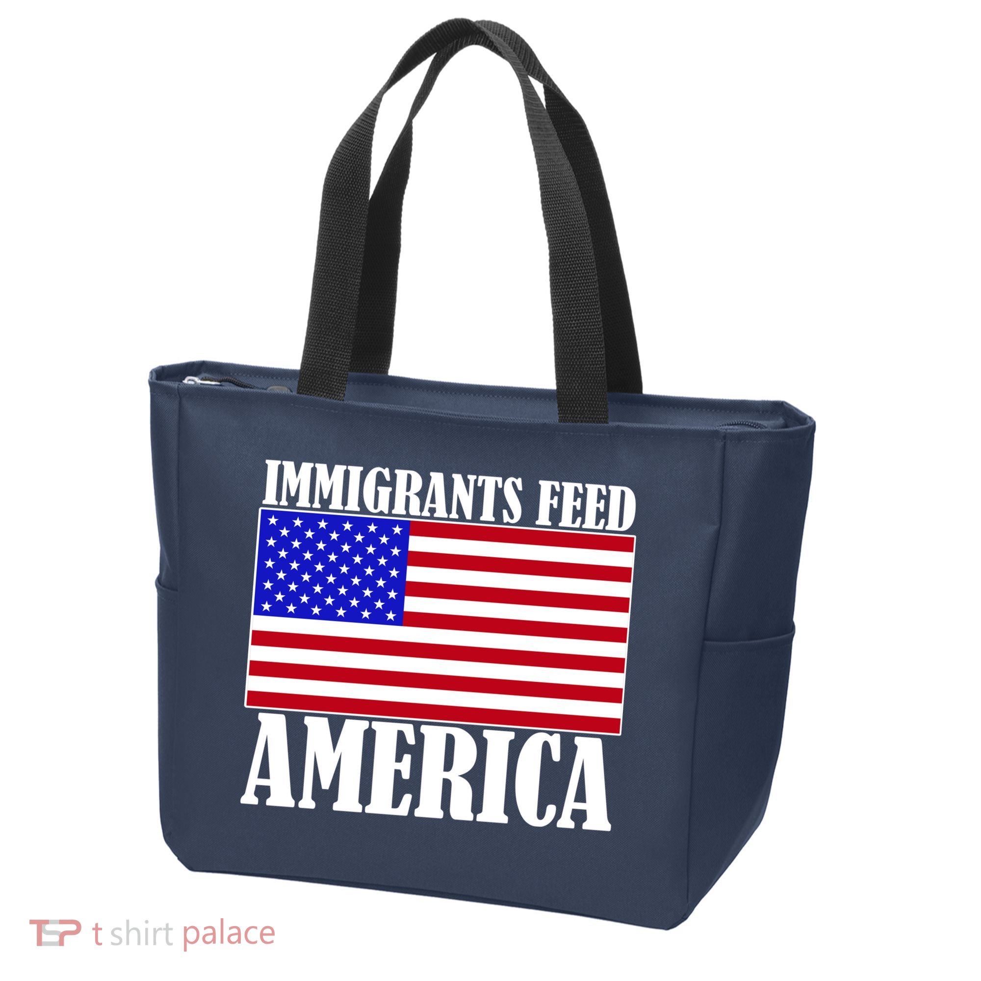 Immigrants Feed America US Flag Tote Bag