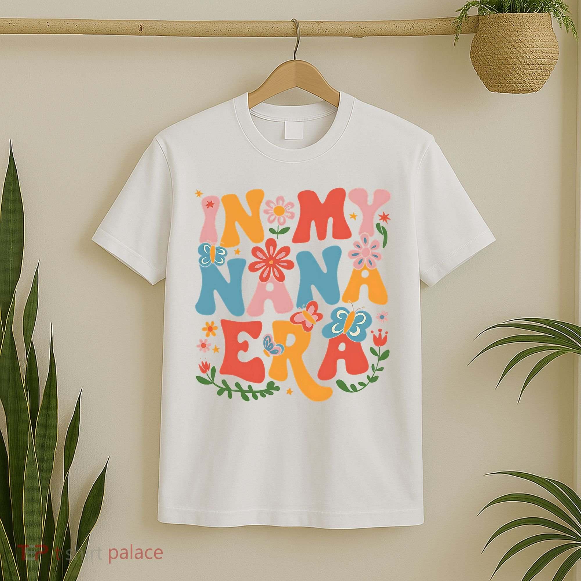  In My Nana Era Retro Groovy Mothers Day Nana Butterfly  T-Shirt