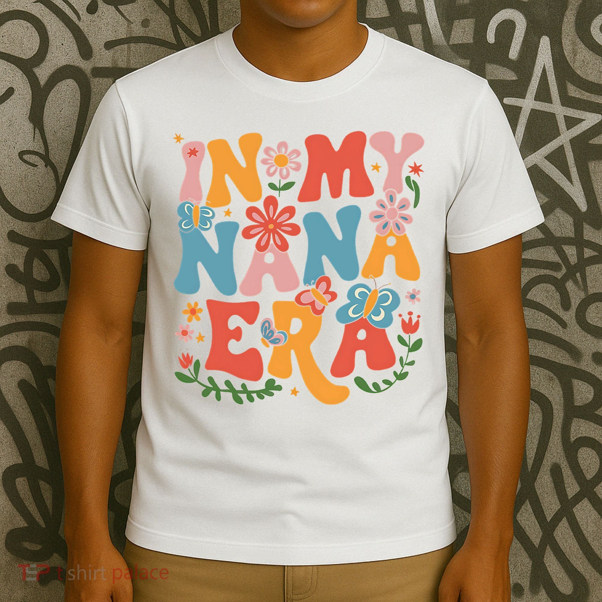  In My Nana Era Retro Groovy Mothers Day Nana Butterfly  T-Shirt