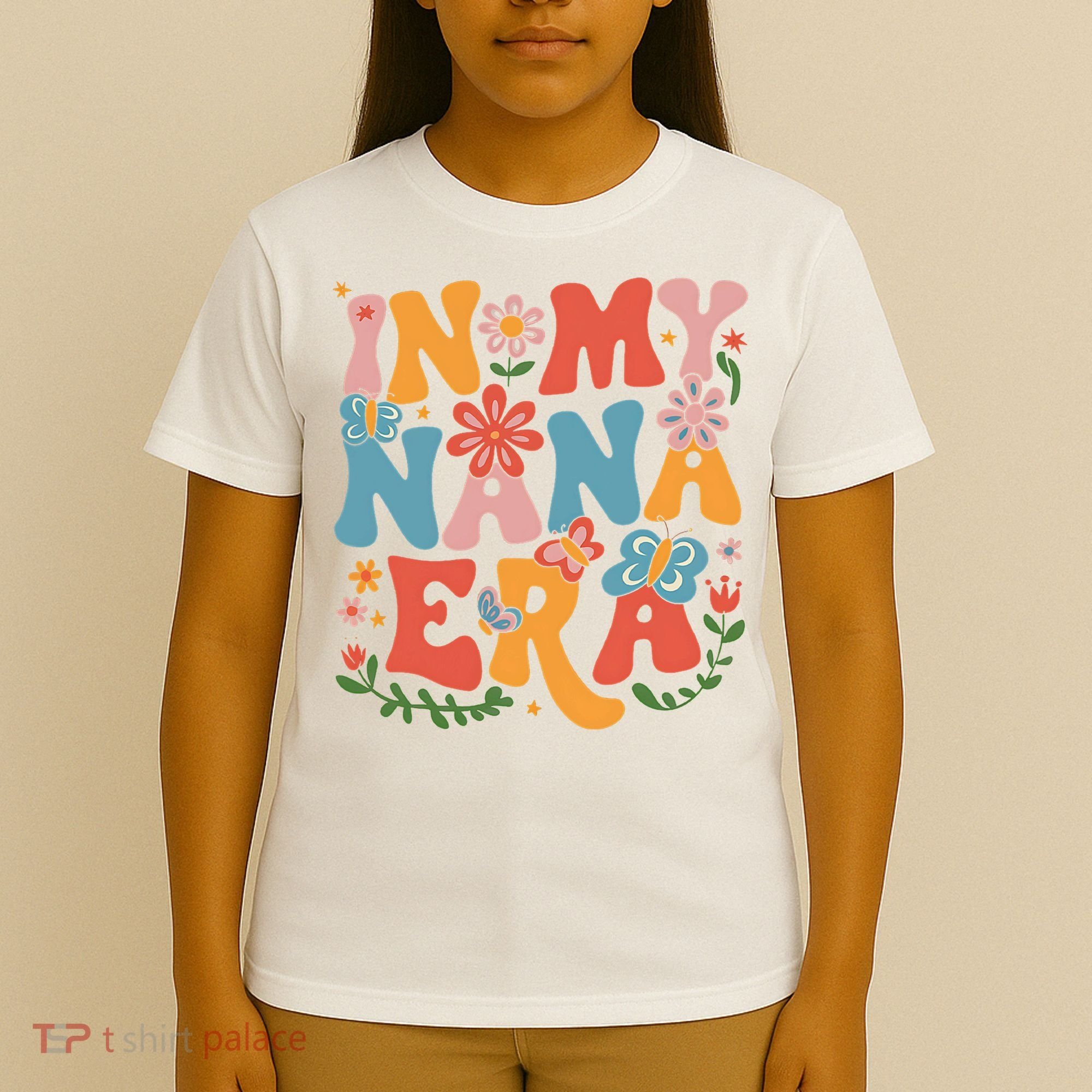  In My Nana Era Retro Groovy Mothers Day Nana Butterfly  T-Shirt