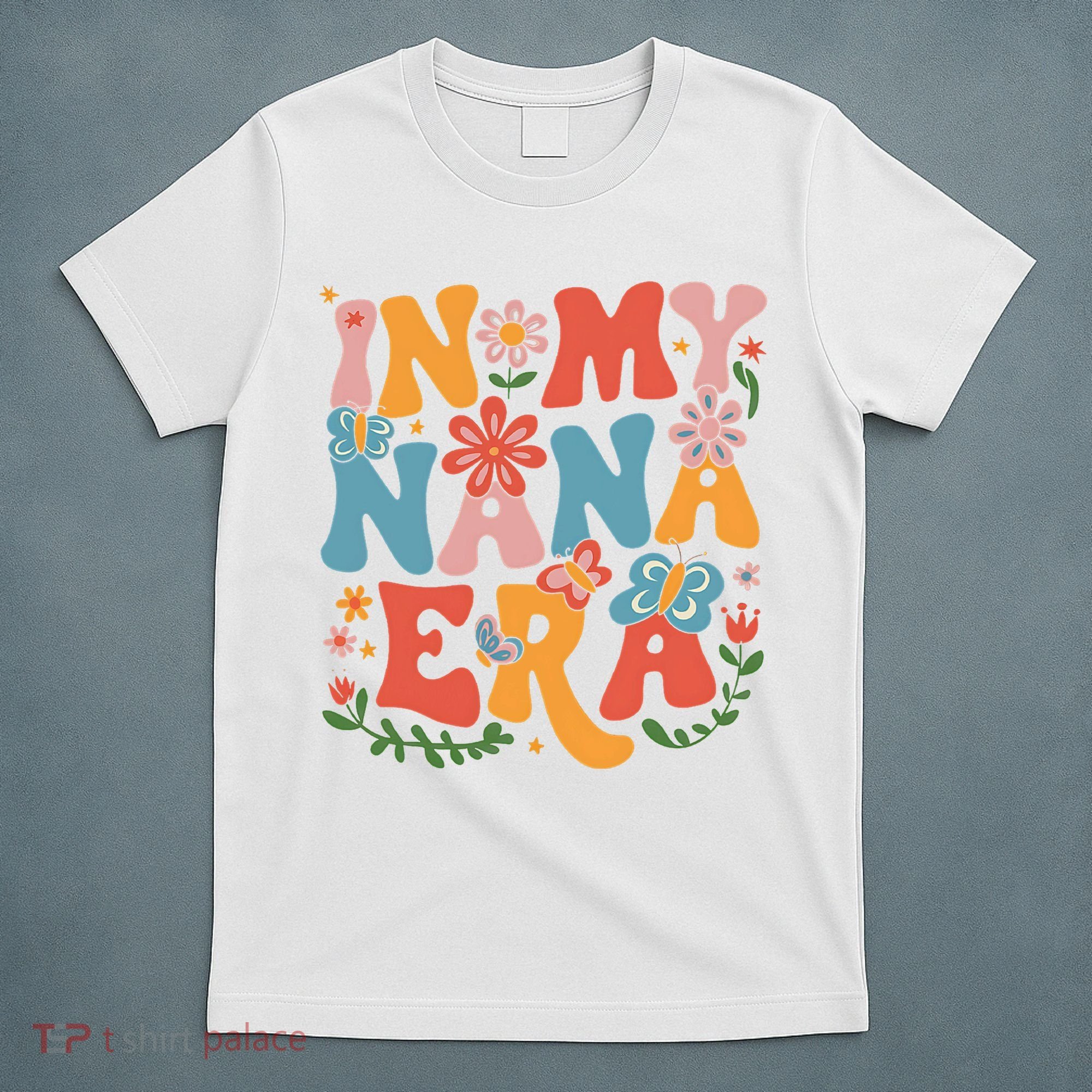  In My Nana Era Retro Groovy Mothers Day Nana Butterfly  T-Shirt