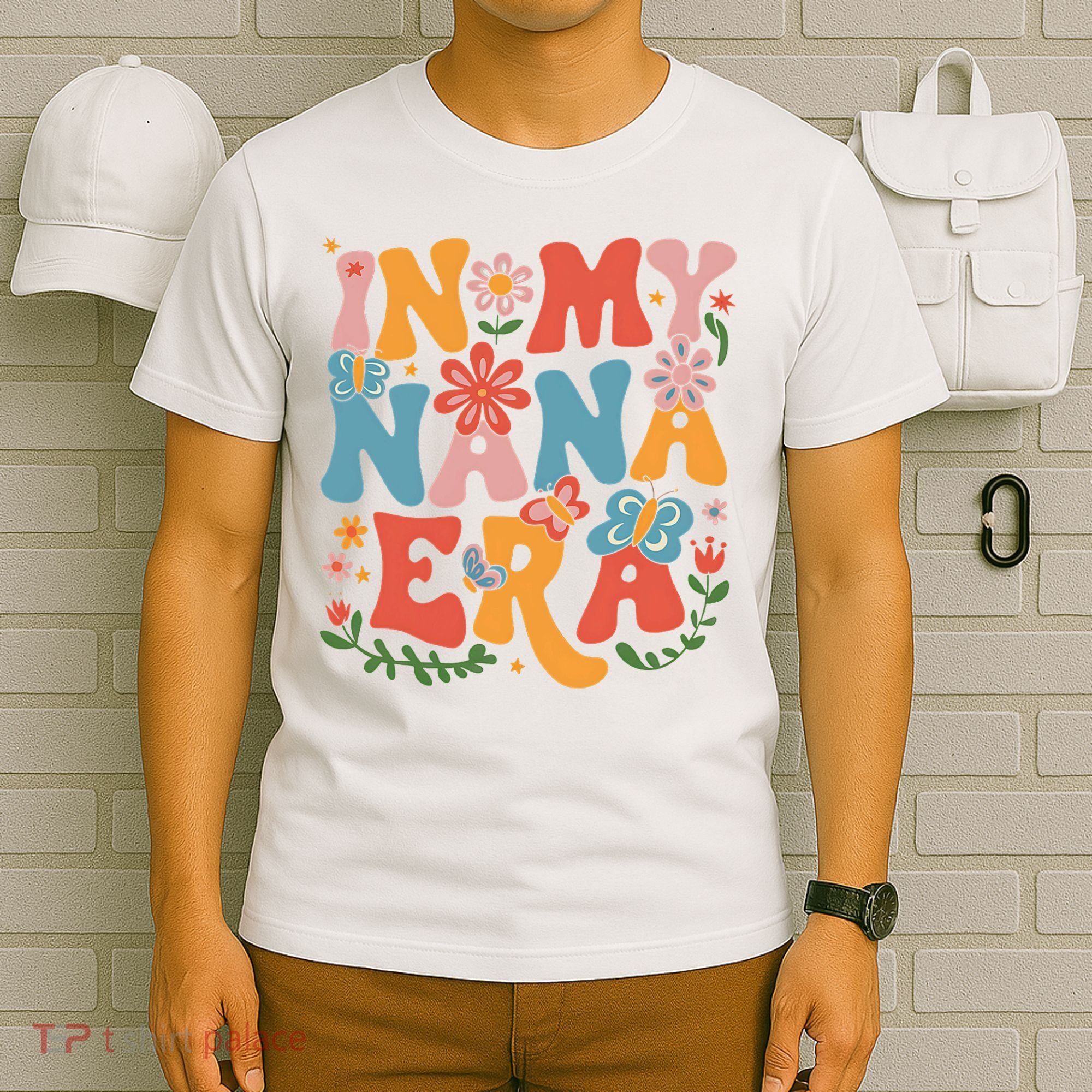  In My Nana Era Retro Groovy Mothers Day Nana Butterfly  T-Shirt