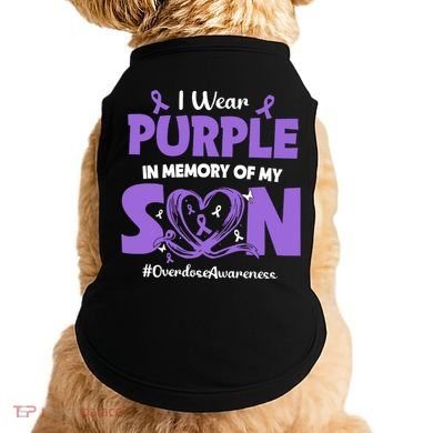 In Memory Of My Son Overdose Awareness Doggie Tank