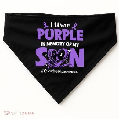 In Memory Of My Son Overdose Awareness USA-Made Doggie Bandana