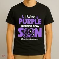 In Memory Of My Son Overdose Awareness T-Shirt thumb 3