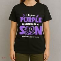 In Memory Of My Son Overdose Awareness T-Shirt thumb 4