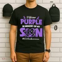 In Memory Of My Son Overdose Awareness T-Shirt thumb 6
