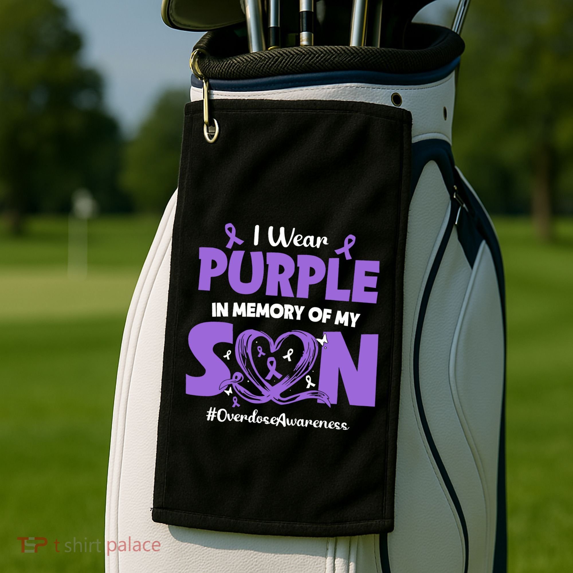 In Memory Of My Son Overdose Awareness Golf Towel