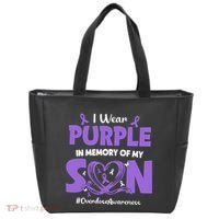 In Memory Of My Son Overdose Awareness Tote Bag thumb 0
