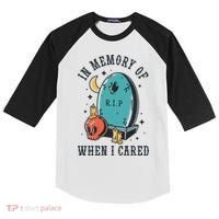 In Memory Of When I Cared Funny RIP Kids Colorblock Raglan Jersey thumb 0