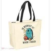 In Memory Of When I Cared Funny RIP Tote Bag thumb 2