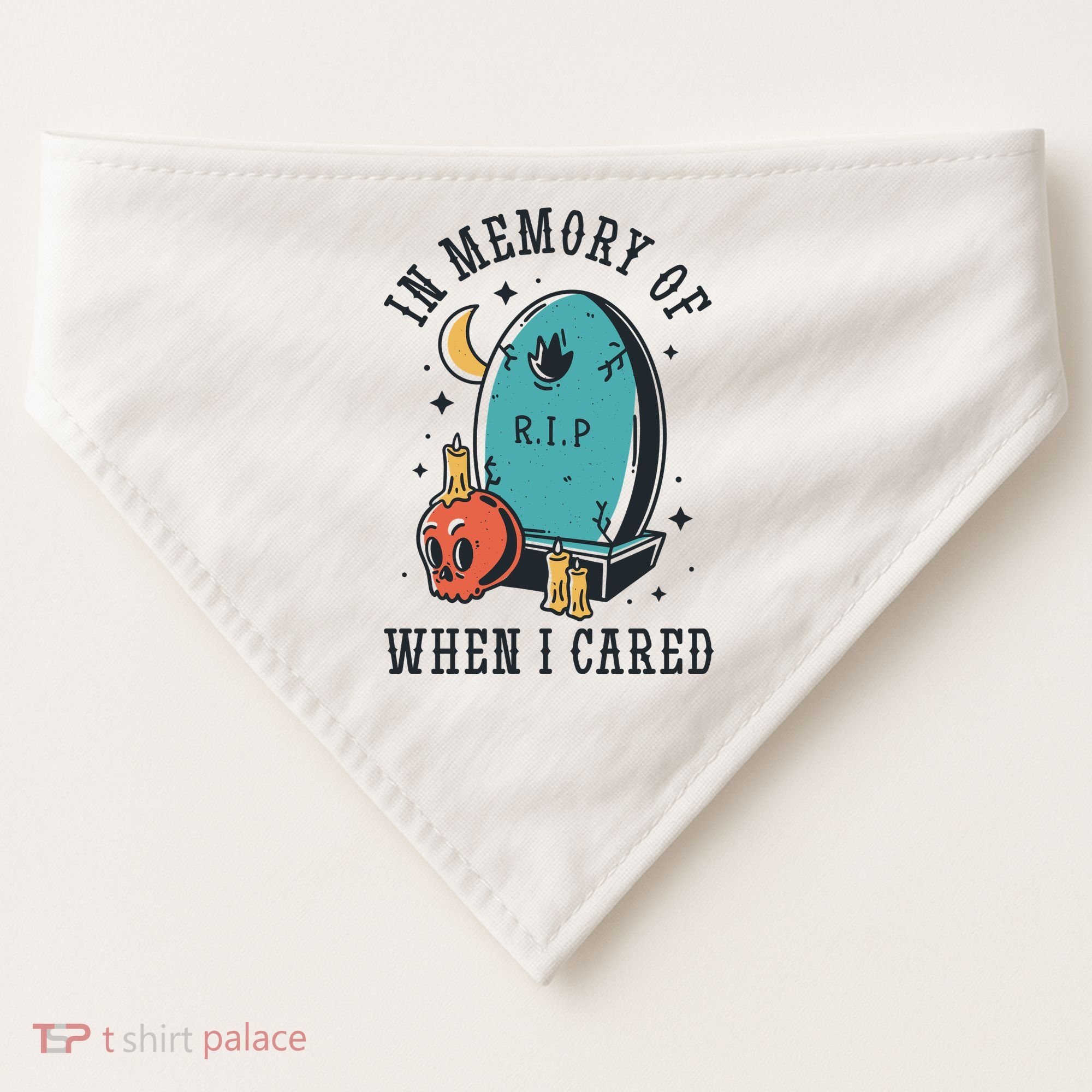 In Memory Of When I Cared Funny RIP USA-Made Doggie Bandana