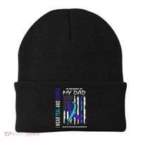 In Memory Of Dad Suicide Awareness Prevention American Flag Beanie thumb 0