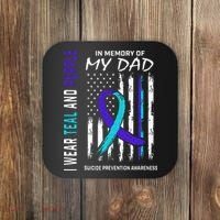 In Memory Of Dad Suicide Awareness Prevention American Flag Coaster thumb 0
