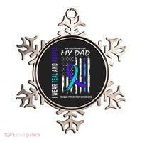 In Memory Of Dad Suicide Awareness Prevention American Flag Ornament thumb 0