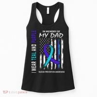 In Memory Of Dad Suicide Awareness Prevention American Flag Women's Tank Top thumb 0