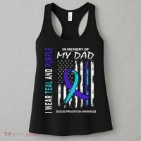 In Memory Of Dad Suicide Awareness Prevention American Flag Women's Tank Top thumb 3
