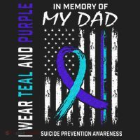 In Memory Of Dad Suicide Awareness Prevention American Flag Hat thumb 2