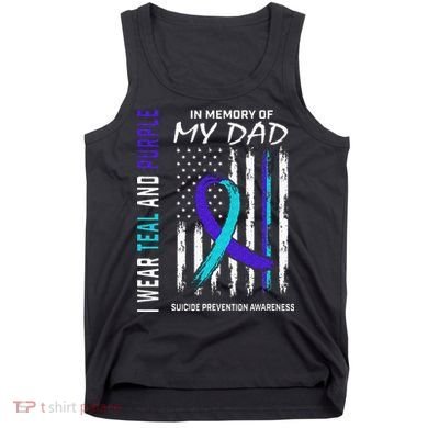 In Memory Of Dad Suicide Awareness Prevention American Flag Tank Top