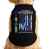In Memory Of My Husband Suicide Awareness Prevention Flag Doggie Tank thumb 0