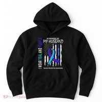 In Memory Of My Husband Suicide Awareness Prevention Flag Hoodie thumb 0