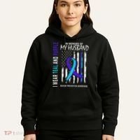In Memory Of My Husband Suicide Awareness Prevention Flag Hoodie thumb 5
