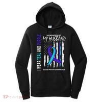 In Memory Of My Husband Suicide Awareness Prevention Flag Women's Hoodie thumb 0