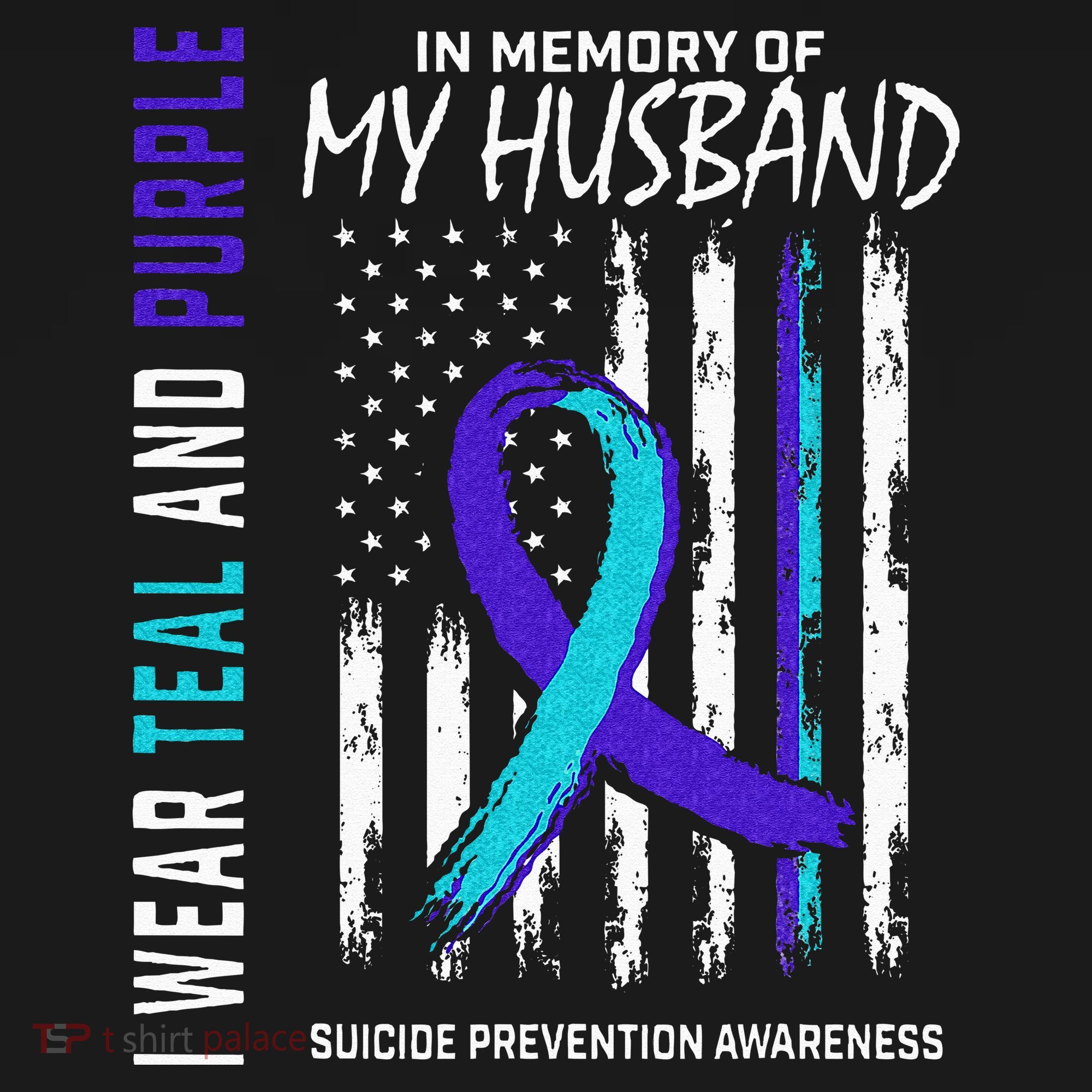 In Memory Of My Husband Suicide Awareness Prevention Flag Women's Hoodie