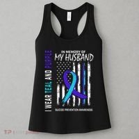In Memory Of My Husband Suicide Awareness Prevention Flag Women's Tank Top thumb 3