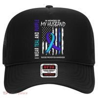 In Memory Of My Husband Suicide Awareness Prevention Flag Hat thumb 0