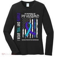 In Memory Of My Husband Suicide Awareness Prevention Flag Women's Long Sleeve Shirt thumb 0