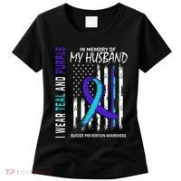 In Memory Of My Husband Suicide Awareness Prevention Flag Women's T-Shirt thumb 0