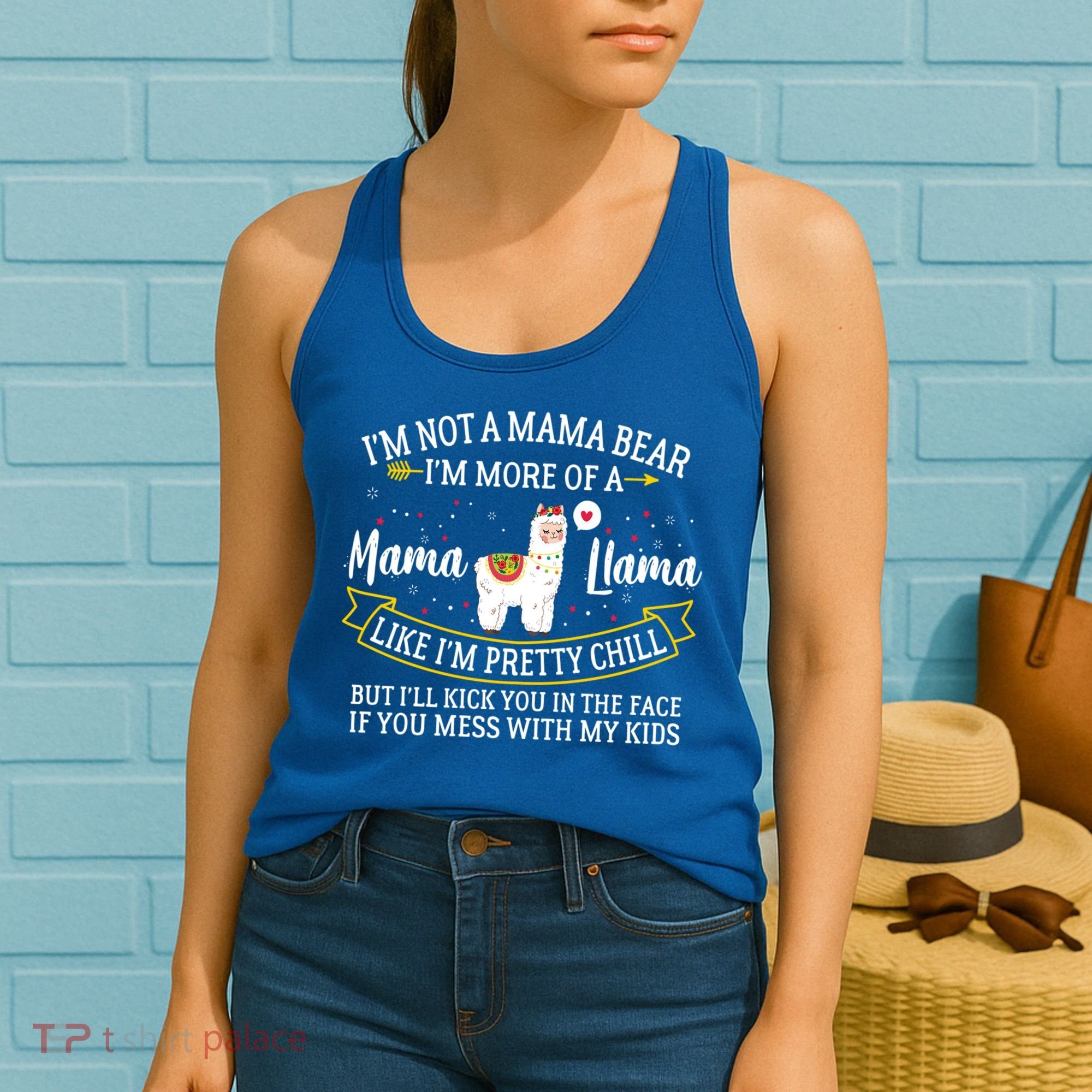 I'm More Of A Mama Llama Funny Mom I'm Not A Mama Bear  Women's Tank Top