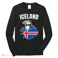 Iceland Map Puffin Bird ReykjavíK Iceland Icelandic Vacation Long Sleeve Shirt thumb 0