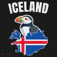 Iceland Map Puffin Bird ReykjavíK Iceland Icelandic Vacation Long Sleeve Shirt thumb 2