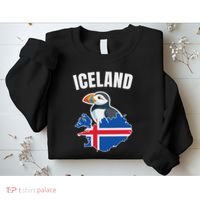 Iceland Map Puffin Bird ReykjavíK Iceland Icelandic Vacation Sweatshirt thumb 2