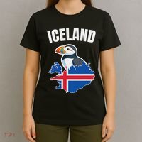 Iceland Map Puffin Bird ReykjavíK Iceland Icelandic Vacation T-Shirt thumb 4