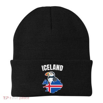 Iceland Map Puffin Bird ReykjavíK Iceland Icelandic Vacation Beanie
