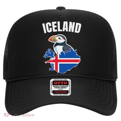 Iceland Map Puffin Bird ReykjavíK Iceland Icelandic Vacation Hat