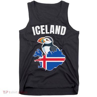 Iceland Map Puffin Bird ReykjavíK Iceland Icelandic Vacation Tank Top