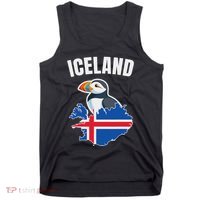 Iceland Map Puffin Bird ReykjavíK Iceland Icelandic Vacation Tank Top thumb 0