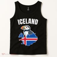 Iceland Map Puffin Bird ReykjavíK Iceland Icelandic Vacation Tank Top thumb 2