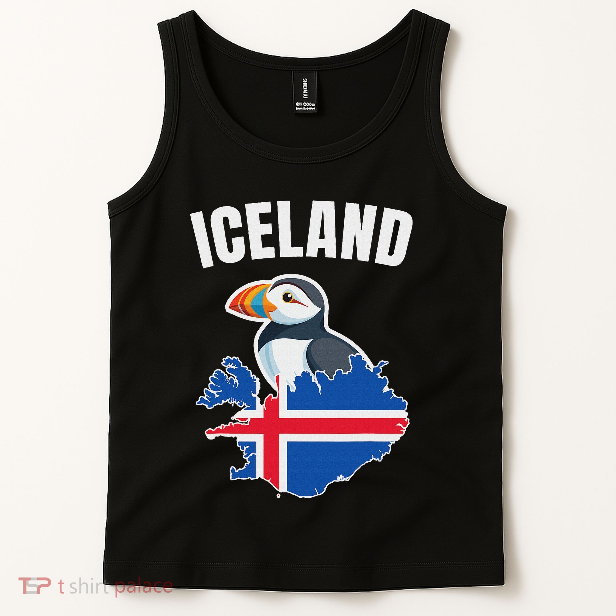 Iceland Map Puffin Bird ReykjavíK Iceland Icelandic Vacation Tank Top