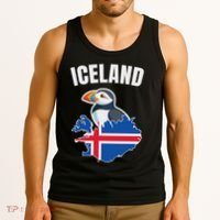 Iceland Map Puffin Bird ReykjavíK Iceland Icelandic Vacation Tank Top thumb 3
