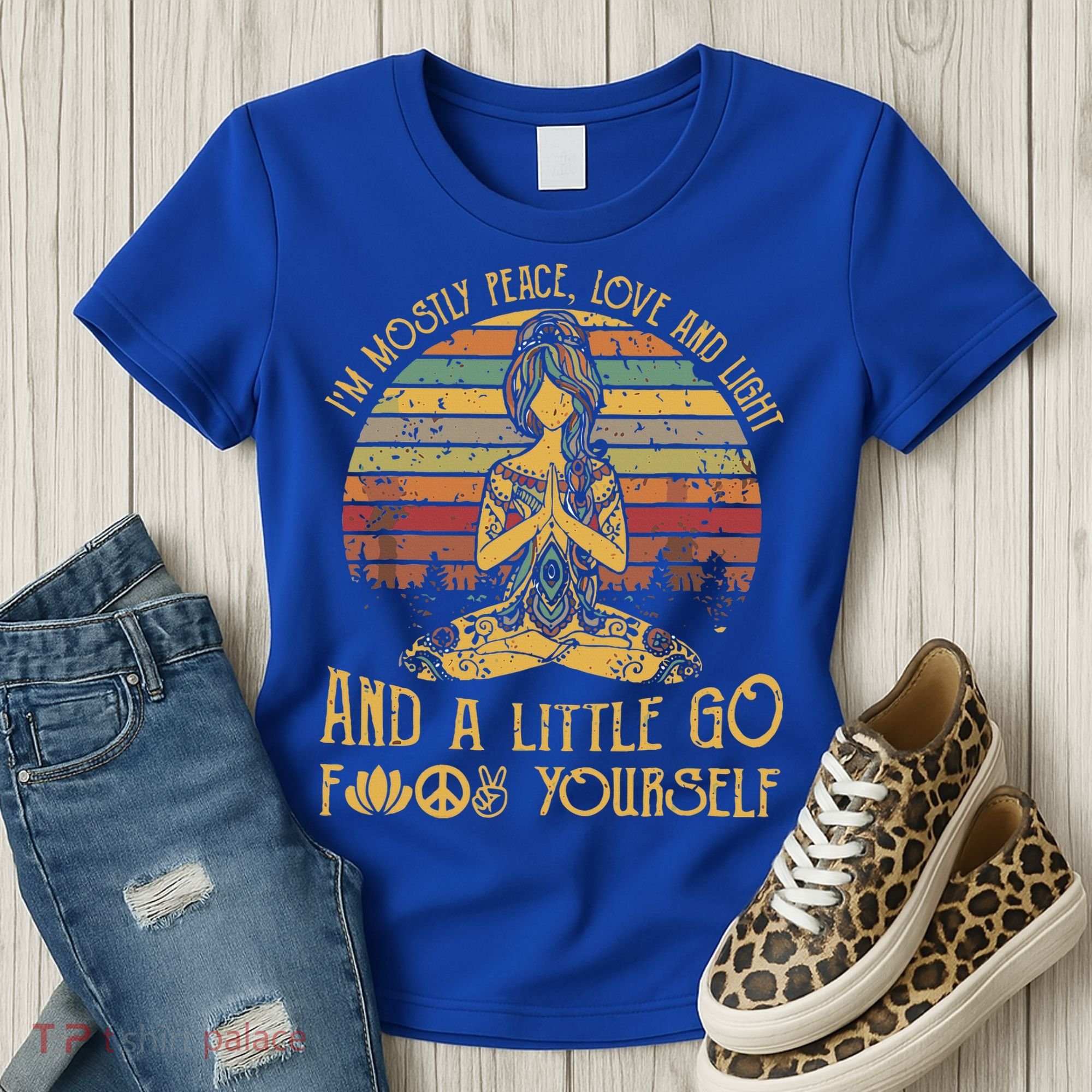 IM Mostly Peace Love And Light & Little Go F Yourself Women's T-Shirt