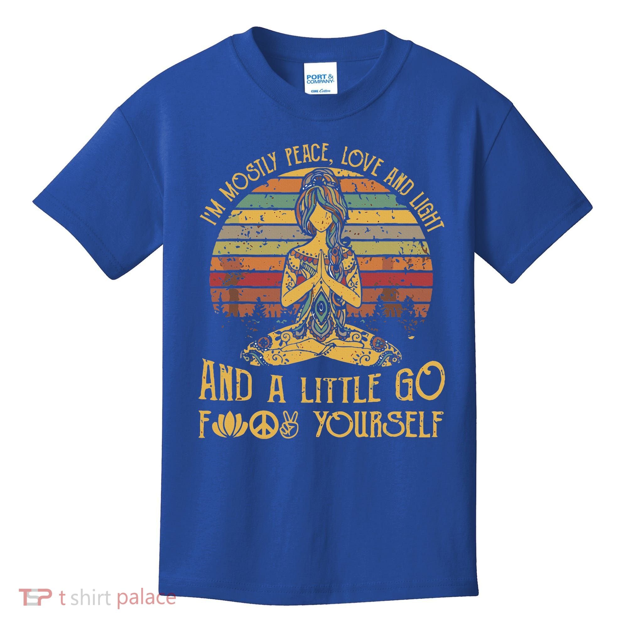 IM Mostly Peace Love And Light & Little Go F Yourself Kids T-Shirt
