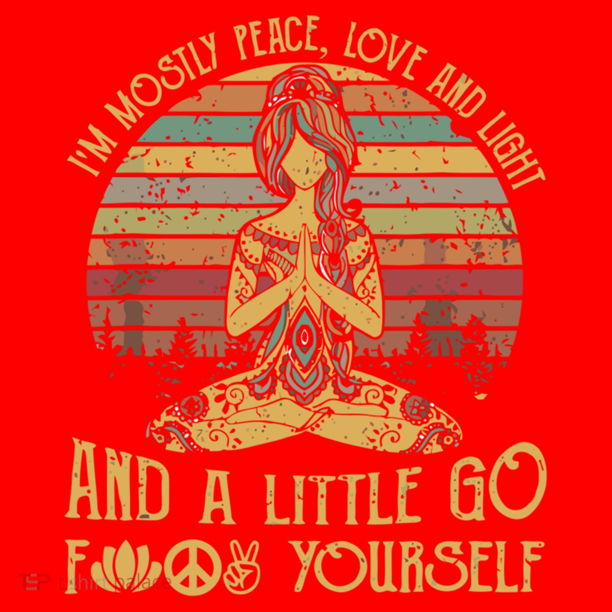 I'm Mostly Peace Love And Light And Little Go F Yours Gift Santa Hat