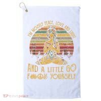 I'm Mostly Peace Love And Light And Little Go F Yours Gift Golf Towel thumb 0