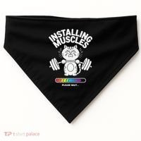Installing Muscles Please Wait Cat Workout Gym Fitness USA-Made Doggie Bandana thumb 0